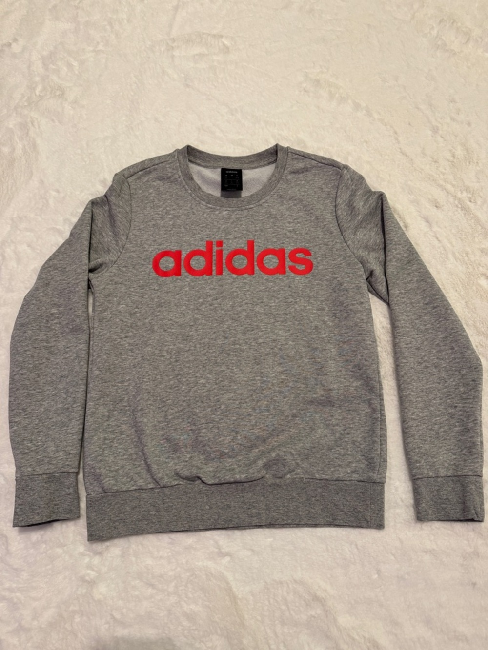 adidas Gray Crewneck with Red Logo